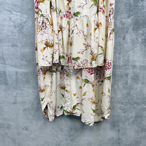 BLUSH Babydoll Wildflower‎ Floral High Low Mavi Dress Forest Fairy Etherial Sz L - Picture 4 of 11